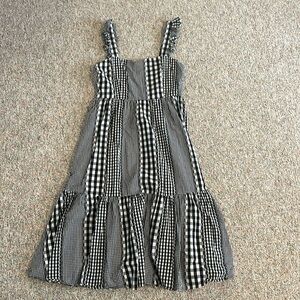 CROSBY by Mollie Burch Black + White checkered maxi dress